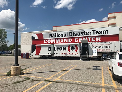 BELFOR Mobile Command Center at Midland MI flood