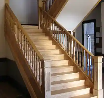 Racine Village staircase after storm damage