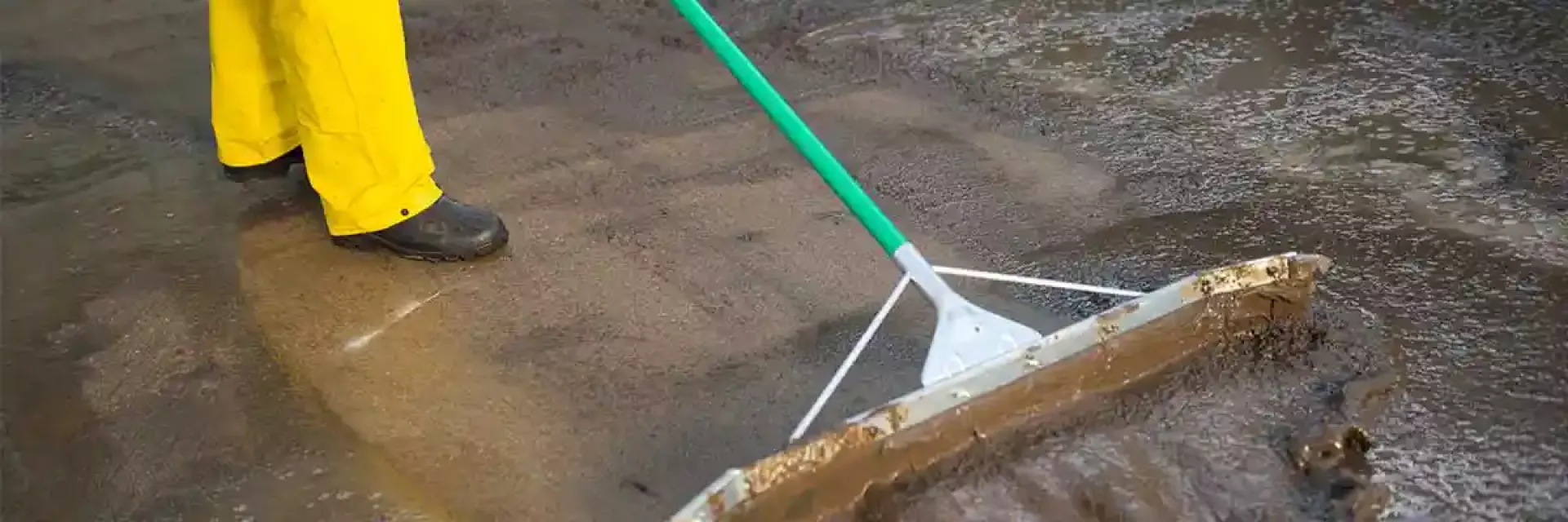 Removing muddy water after flood