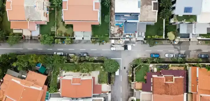 aerial view of homes