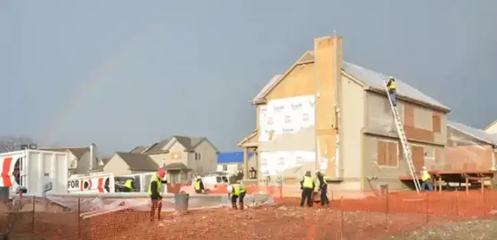 Tornado damage in neighborhood